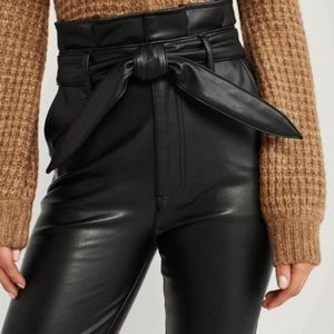 Abercrombie Paper Bag Waist Leather Pants
